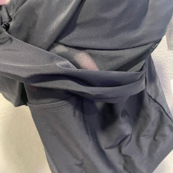 Cupshe Black Criss Cross and Mesh One Piece Swimsuit Large NWT - Picture 5 of 6